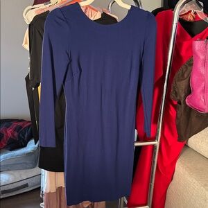 Elegant Blue Long Sleeve Dress